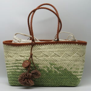 GIANNI CHIARINI SHOPPING GRANDE SACCA INTERNA PAGLIA VERDE+ CUOIO