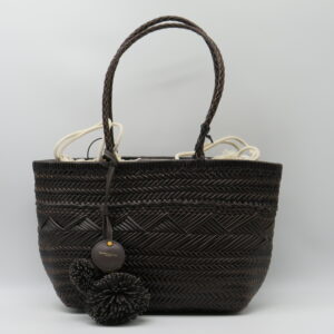 GIANNI CHIARINI SHOPPING MEDIA SACCA INTERNA PELLE INTRECCIATA+CIOCCOLATO