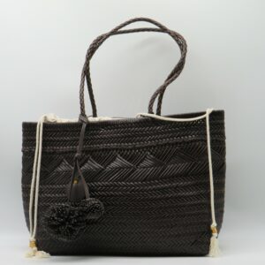 GIANNI CHIARINI SHOPPING GRANDE SACCA INTERNA PELLE INTRECCIATA CIOCCOLATO