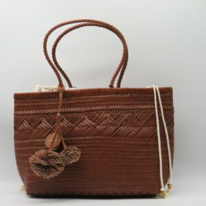 GIANNI CHIARINI SHOPPING GRANDE SACCA INTERNA PELLE INTRECCIATA+ CUOIO