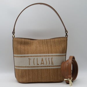 ALVIERO MARTINI 1'CLASSE SECCHIELLO CON TRACOLLA PAGLIA E PELLE CUOIO