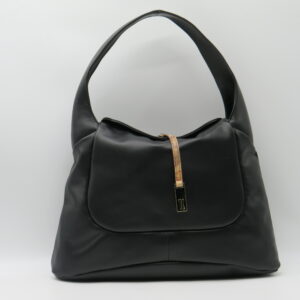 ALVIERO MARTINI 1'CLASSE SOTTOBRACCIO NERO IN PELLE CON CIONDOLO GEO