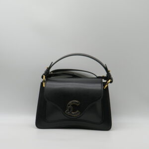 COCCINELLE BORSA MANO/TRACOLLA PICCOLA CON PATTA PELLE LISCIA NERA