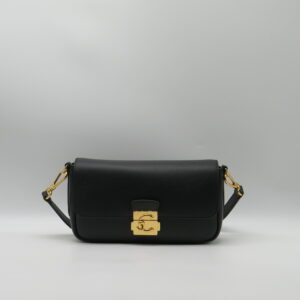 COCCINELLE SOTTOBRACCIO/TRACOLLA PICCOLO CON PATTA PELLE NERO E LOGO ORO