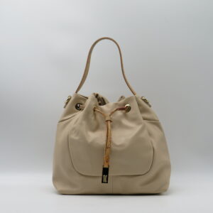 ALVIERO MARTINI 1'CLASSE SECCHIELLO MEDIO A MANO/TRACOLLA IN PELLE LISCIA AVORIO