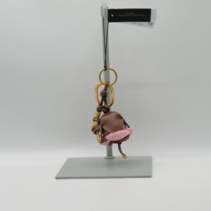 GIANNI CHIARINI PORTACHIAVI FIORE PELLE E UNCINETTO