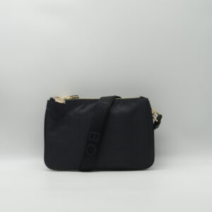 BORBONESE TRACOLLA PIATTA DOPPIA ZIP JET NERO