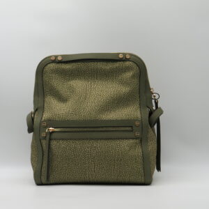 BORBONESE SOTTOBRACCIO/TRACOLLA JET VERDE OLIVA CON BORCHIE