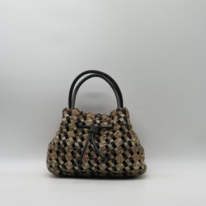 BORBONESE BORSA PICCOLA MANO/TRACOLLA LINEA NIDO MULTICOLOR OP MARRONE