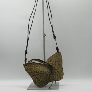 BORBONESE TRACOLLA PICCOLA FARFALLA "BORBOLETA"CAMOSCIO OP NATURALE