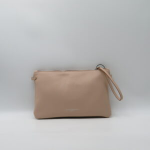 GIANNI CHIARINI POLSIERA PIATTA CON TRACOLLA PELLE MARTELLATA ROSA