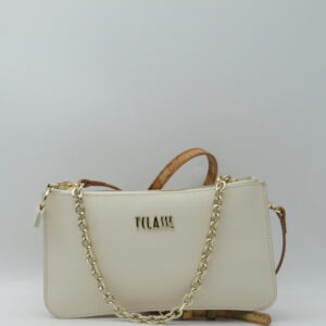 ALVIERO MARTINI 1'CLASSE TRACOLLA PICCOLA DOPPIA ZIP BIANCO AVORIO