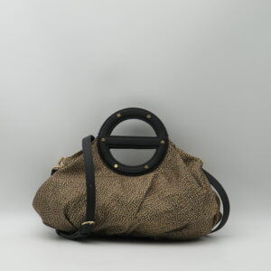 BORBONESE BORSA PICCOLA A MANO CON TRACOLLA E BORCHIE JET MARRONE