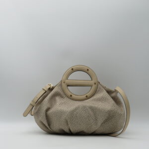 BORBONESE BORSA PICCOLA A MANO CON TRACOLLA E BORCHIE JET SABBIA