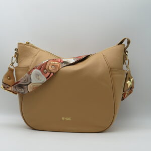 M-BRC MASSIMO BRACCIALINI LUNA GRANDE CON TASCHE IN PELLE CAMMELLO