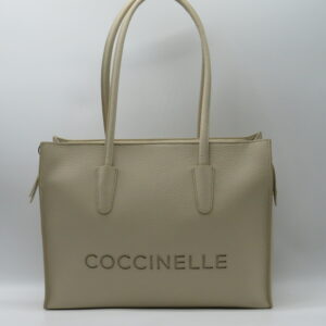 COCCINELLE SHOPPING GRANDE PELLE MARTELLATA SABBIA