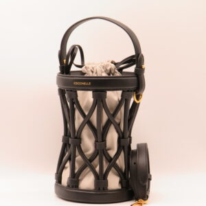 COCCINELLE SECCHIELLO PICCOLO A MANO CON TRACOLLA TRAFORATO NERO