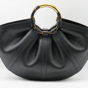 COCCINELLE BORSA MANO/TRACOLLA SACCA INTERNA PELLE LISCIA NERO+ORO