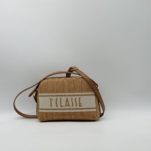 ALVIERO MARTINI 1'CLASSE TRACOLLA PICCOLA IN PAGLIA MARRONE TABACCO