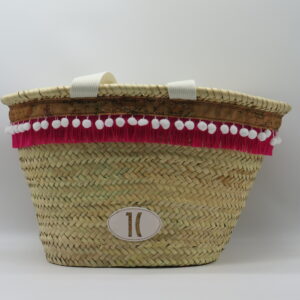 ALVIERO MARTINI 1'CLASSE BORSA GRANDE PAGLIA  GEO+ FUXIA