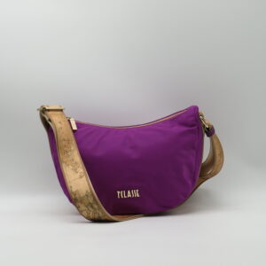 ALVIERO MARTINI 1'CLASSE LUNA PICCOLA NYLON RICICLATO VIOLA BOUGANVILLE+GEO