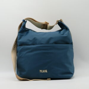 ALVIERO MARTINI 1'CLASSE TRACOLLA GRANDE TESSUTO BLU PACIFIC+GEO