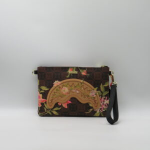 SPRAYGROUND POLSIERA/TRACOLLA DAMIER MARRONE CON FIORI