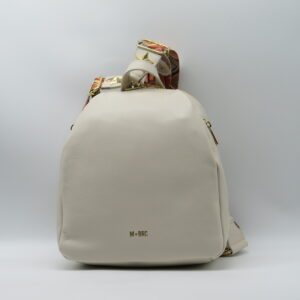 M-BRC MASSIMO BRACCIALINI ZAINO GRANDE IN PELLE MARTELLATA AVORIO