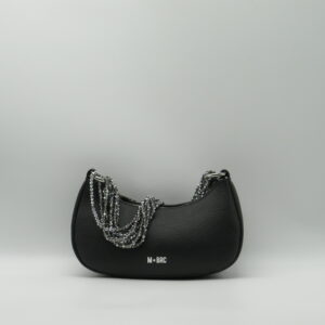 M-BRC MASSIMO BRACCIALINI SOTTOBRACCIO/TRACOLLA PELLE MARTELLATA NERO+ARGENTO