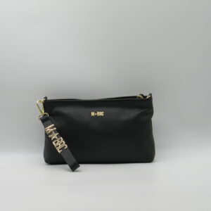 M-BRC MASSIMO BRACCIALINI POLSIERA/TRACOLLA IN PELLE MARTELLATA NERO