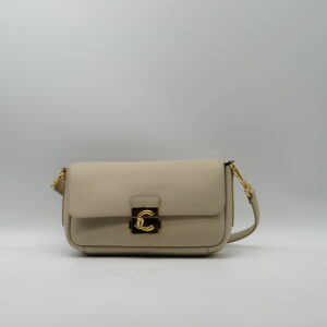 COCCINELLE SOTTOBRACCIO/TRACOLLA PICCOLO CON PATTA PELLE MARTELLATA SABBIA