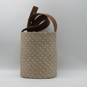 GHERARDINI SECCHIELLO MEDIO PELLE JEANS LOGATO CARAMELLO