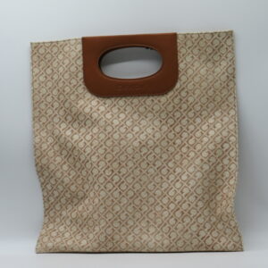 GHERARDINI BUSTA PIATTA GRANDE A MANO PELLE JEANS LOGATA CARAMELLO