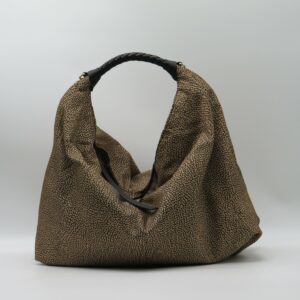 BORBONESE HOBOBAG MEDIA JET+PELLE OP