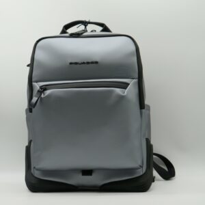PIQUADRO ZAINO MEDIO PORTAPC DOPPIA ZIP GOMMATO ARGENTO