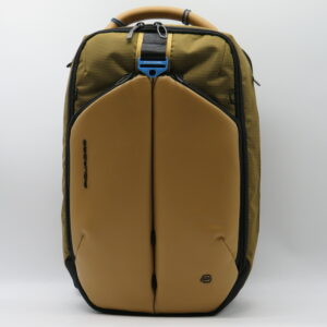 PIQUADRO ZAINO MEDIO PORTAPC DOPPIA ZIP TESSUTO E PELLE BIO GIALLO OCRA