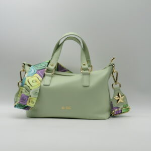 M-BRC MASSIMO BRACCIALINI BORSA A MANO CON TRACOLLA IN PELLE MARTELLATA VERDE ACQUA