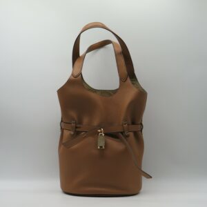 BORBONESE SECCHIELLO IN PELLE MARTELLATA CUOIO INTERNO NABUK STAMPA OP LINEA IDENTITY