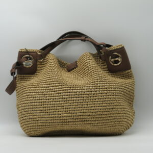 BORBONESE BORSA MEDIA MANO/SOTTOBRACCIO LONDON PAGLIA + PELLE COGNAC