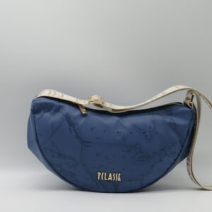 ALVIERO MARTINI 1'CLASSE MEZZALUNA GRANDE GEO GOMMATO BLU JEANS