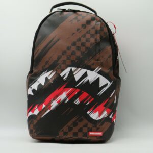 SPRAYGROUND ZAINO GRANDE PORTAPC DAMIER MARRONE GRAFFIATO