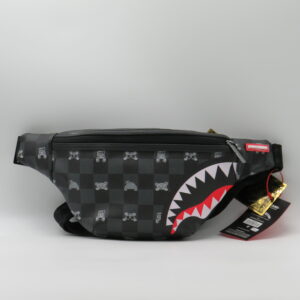 SPRAYGROUND MARSUPIO DAMIER GRIGIO CON ORSETTI ARGENTO