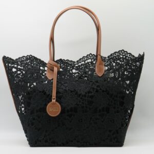 M-BRC MASSIMO BRACCIALINI SHOPPING GRANDE MACRAME' NERO