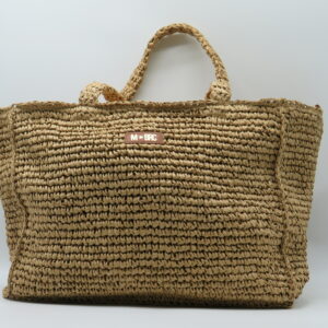 M-BRC MASSIMO BRACCIALINI SHOPPING GRANDE +TRACOLLA RAFFIA CAMMELLO