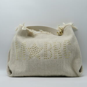 M-BRC MASSIMO BRACCIALINI SOTTOBRACCIO SACCA INTERNA TESSUTO ECRU'LOGO BORCHIE