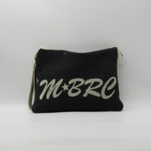 M-BRC MASSIMO BRACCIALINI POLSIERA/TRACOLLA TESSUTO NERO LOGO GLITTER