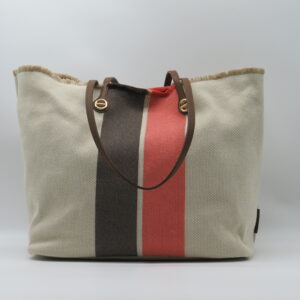 BORBONESE SHOPPING GRANDE CANVAS CORDA PAPAYA/TMORO