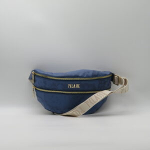 ALVIERO MARTINI 1'CLASSE MARSUPIO GRANDE DOPPIA ZIP GEO GOMMATO BLUE JEANS