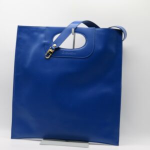 GHERARDINI BUSTA A MANO + SPALLACCIO PELLE VITELLO BLU ELETTRICO