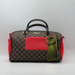 SPRAYGROUND BAULETTO A MANO CON TRACOLLA DAMIER MARRONE+ROSSO